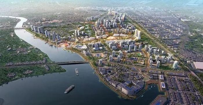 Một góc đô thị bên sông Đồng Nai và Trung tâm chính trị, hành chính Đồng Nai. Ảnh: TTXVN