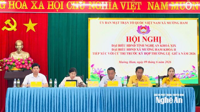 Các đồng chí chủ trì hội nghị. Ảnh: Trâm Anh
