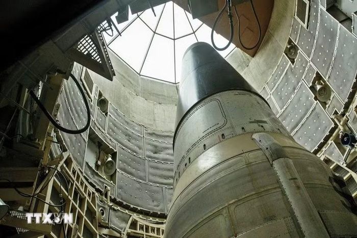 Tên lửa liên lục địa có khả năng mang đầu đạn hạt nhân Titan II của Mỹ. (Ảnh: Sputnik/TTXVN)