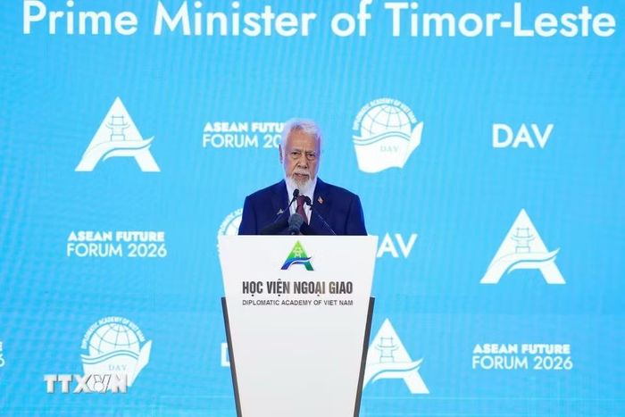 Thủ tướng Timor-Leste Kay Rala Xanana Gusmão phát biểu tại Phiên khai mạc Diễn đàn Tương lai ASEAN lần thứ ba. (Ảnh: Dương Giang/TTXVN)