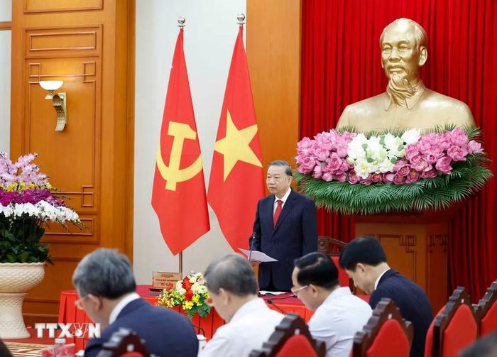 Tổng Bí thư, Chủ tịch nước Tô Lâm phát biểu chỉ đạo. (Ảnh: Thống Nhất/TTXVN)