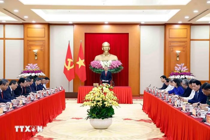 Tổng Bí thư, Chủ tịch nước Tô Lâm phát biểu chỉ đạo. (Ảnh: Thống Nhất/TTXVN)