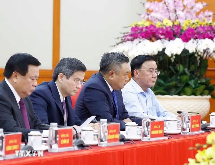 Các đại biểu tham dự cuộc làm việc. (Ảnh: Thống Nhất/TTXVN)