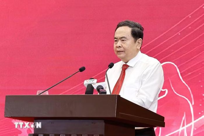 Chủ tịch Quốc hội Trần Thanh Mẫn phát biểu. (Ảnh: Doãn Tấn/TTXVN)