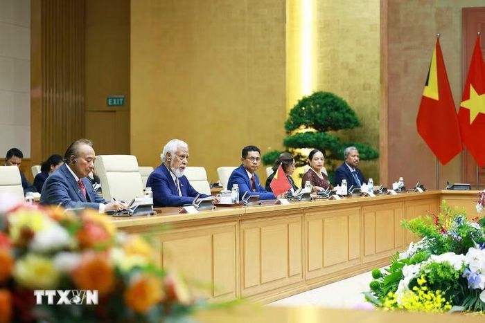Thủ tướng Timor-Leste Kay Rala Xanana Gusmão phát biểu. (Ảnh: Dương Giang/TTXVN)