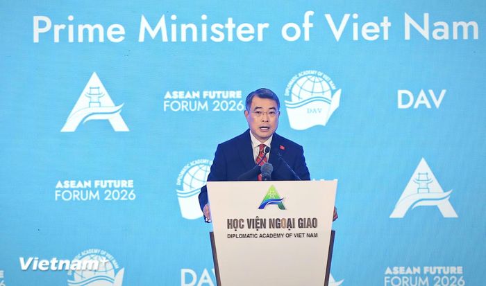Thủ tướng Chính phủ Lê Minh Hưng dự và có bài phát biểu quan trọng tại phiên khai mạc AFF 2026. (Ảnh: Hoài Nam/Vietnam+)