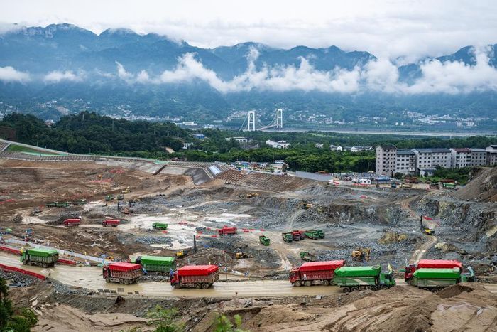 Quá trình thi công tuyến đường thủy mới đã bắt đầu từ ngày 8/6. Ảnh: Xinhua