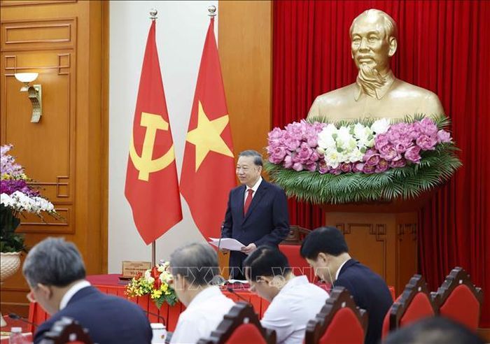 Tổng Bí thư, Chủ tịch nước Tô Lâm phát biểu chỉ đạo. Ảnh: Thống Nhất/TTXVN