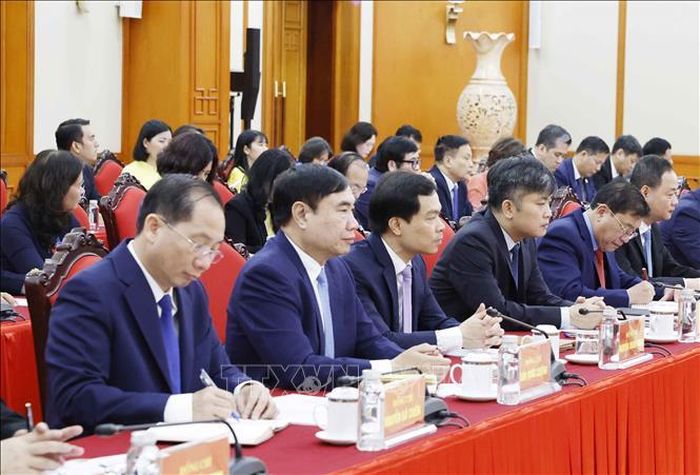 Các đại biểu tham dự cuộc làm việc. Ảnh: Thống Nhất/TTXVN