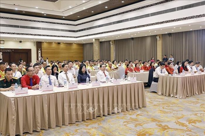 Chủ tịch Quốc hội Trần Thanh Mẫn và đại biểu dự Lễ tôn vinh người hiến máu tình nguyện tiêu biểu toàn quốc năm 2026. Ảnh: Doãn Tấn/TTXVN