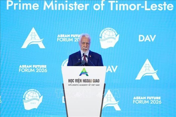 Thủ tướng Timor-Leste Kay Rala Xanana Gusmão phát biểu tại Phiên khai mạc Diễn đàn Tương lai ASEAN lần thứ ba. Ảnh: Dương Giang/TTXVN.