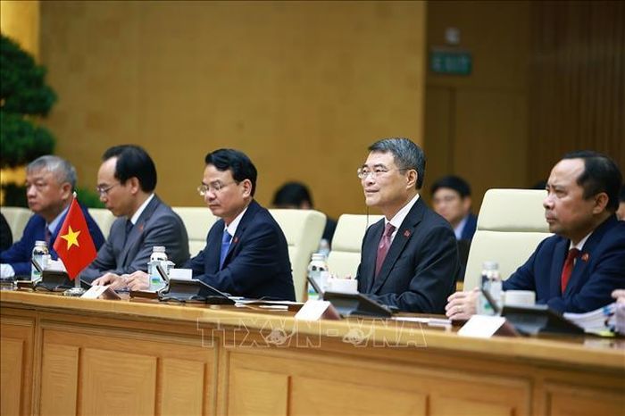 Thủ tướng Lê Minh Hưng phát biểu tại cuộc hội đàm với Thủ tướng Timor-Leste Kay Rala Xanana Gusmão. Ảnh: Dương Giang/TTXVN