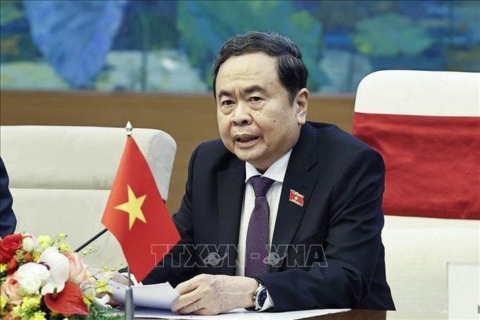 Chủ tịch Quốc hội Trần Thanh Mẫn phát biểu. Ảnh: Doãn Tấn/TTXVN