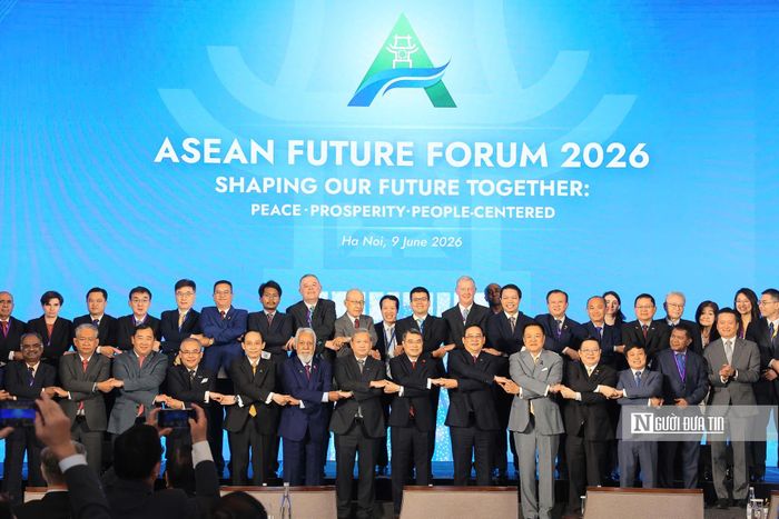 Các nhà lãnh đạo ASEAN và các đại biểu tham dự phiên khai mạc Diễn đàn Tương lai ASEAN.