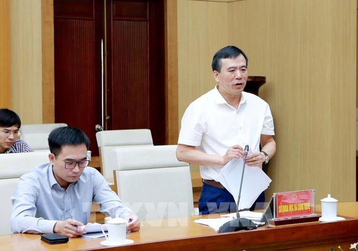 Đại diện Sở khoa học và công nghệ tỉnh Phú Thọ phát biểu tại hội nghị. Ảnh: Thu Hương - TTXVN
