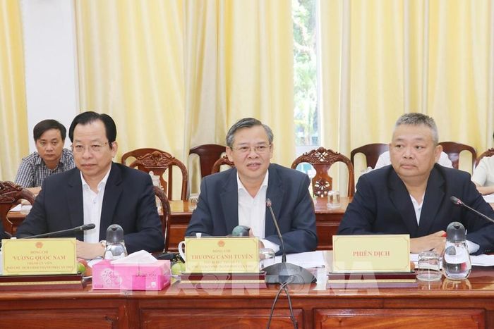 Ông Trương Cảnh Tuyên, Chủ tịch UBND thành phố Cần Thơ, phát biểu. Ảnh: Ngọc Thiện - TTXVN