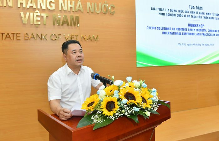 Phó Thống đốc NHNN Nguyễn Ngọc Cảnh phát biểu khai mạc Tọa đàm. Nguồn: NHNN