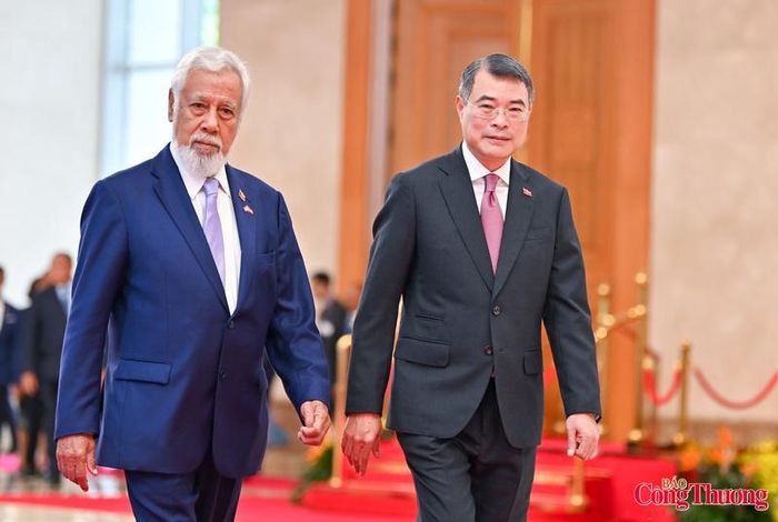 Thủ tướng Lê Minh Hưng đón Thủ tướng Timor-Leste Kay Rala Xanana Gusmão.