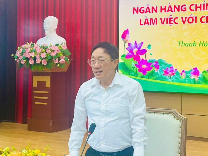 Tổng Giám đốc NHCSXH Trung ương, ông Dương Quyết Thắng phát biểu kết luận tại buổi làm việc.
