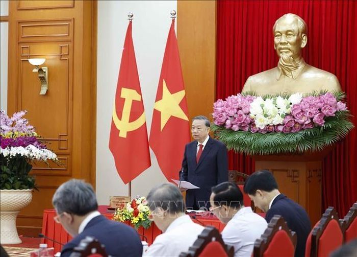 Tổng Bí thư, Chủ tịch nước Tô Lâm phát biểu chỉ đạo. Ảnh: TTXVN