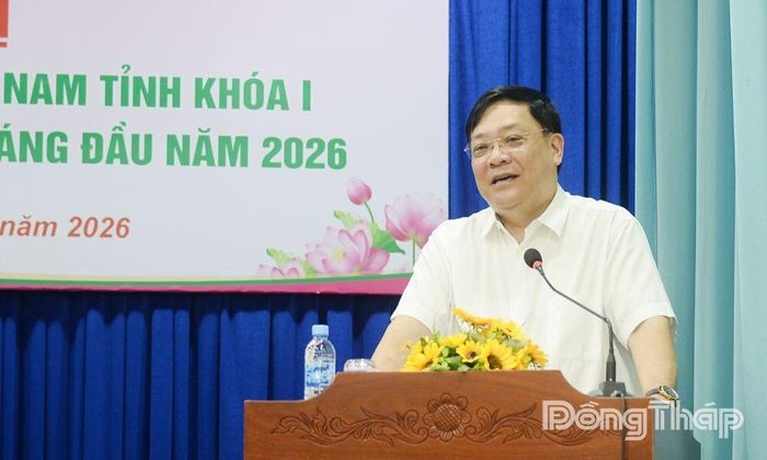 Đồng chí Phạm Thành Ngại, Phó Bí thư Tỉnh ủy, Chủ tịch UBND tỉnh thông tin tình hình phát triển kinh tế - xã hội của tỉnh 6 tháng đầu năm.