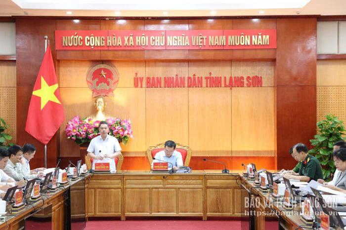 Đồng chí Đoàn Thanh Sơn, Phó Chủ tịch UBND tỉnh phát biểu tại phiên họp