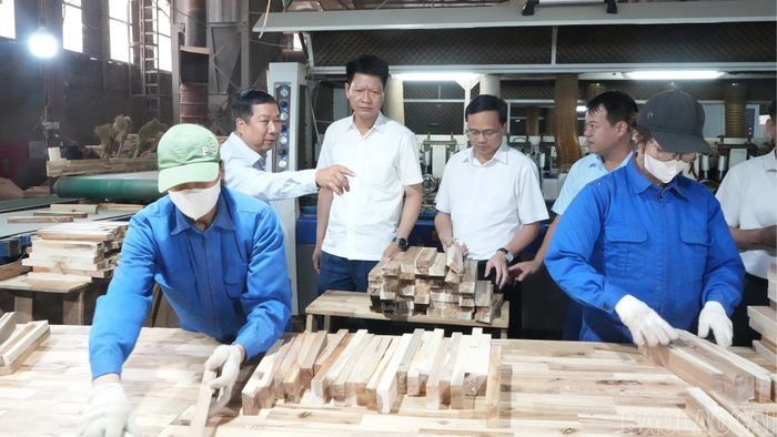 Đồng chí Nguyễn Thế Phước - Phó Bí thư Tỉnh ủy, Chủ tịch Ủy ban MTTQ Việt Nam tỉnh thăm doanh nghiệp Đăng Khoa.