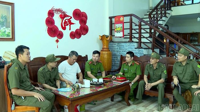 Công an xã Mậu A chủ động nắm tình hình ở cơ sở.