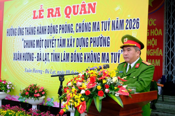 Thượng tá Hồ Hải Dương, Trưởng Công an phường Xuân Hương - Đà Lạt đã phát lệnh ra quân