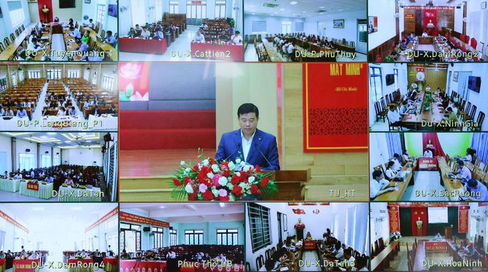 Hội nghị được kết nối trực tuyến đến 124 điểm cầu tại các xã, phường, đặc khu trên địa bàn tỉnh