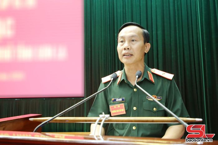 Thiếu tướng Trần Văn Bắc phát biểu khai mạc diễn tập.