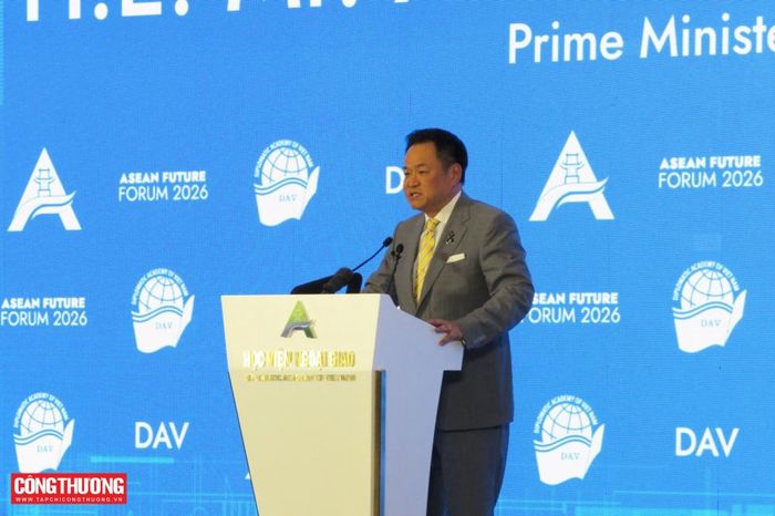 Thủ tướng Thái Lan Anutin Charnvira phát biểu tại Phiên khai mạc Diễn đàn Tương lai ASEAN 2026