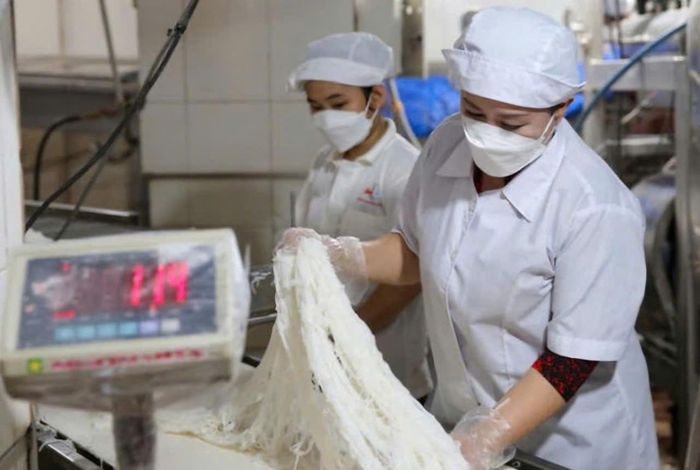 Quỹ sẽ thực hiện bảo lãnh tín dụng cho các DNN&V nếu đáp ứng đủ điều kiện và có nhu cầu cần bảo lãnh với mức bảo lãnh tối đa bằng 100% khoản vay. Trong ảnh: một DNN&V trên địa bàn thành phố hoạt động sản xuất bún tươi