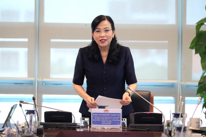 Chủ nhiệm Ủy ban Khoa học, Công nghệ và Môi trường Nguyễn Thanh Hải chủ trì cuộc làm việc