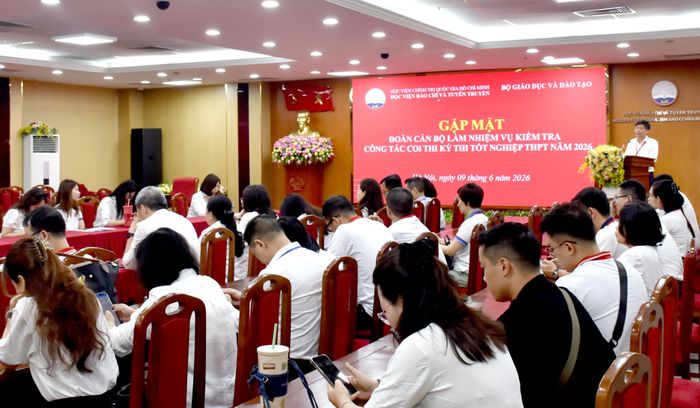 Buổi gặp mặt đoàn cán bộ làm nhiệm vụ kiểm tra công tác coi thi kỳ thi tốt nghiệp THPT năm 2026 của Học viện Báo chí và Tuyên truyền