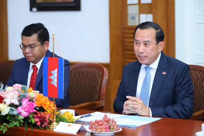 Bộ trưởng Du lịch Campuchia Hout Hak bày tỏ mong muốn Việt Nam sẽ tiếp tục hỗ trợ Campuchia trong công tác xúc tiến du lịch. Ảnh: Bộ Văn hóa, Thể thao và Du lịch.