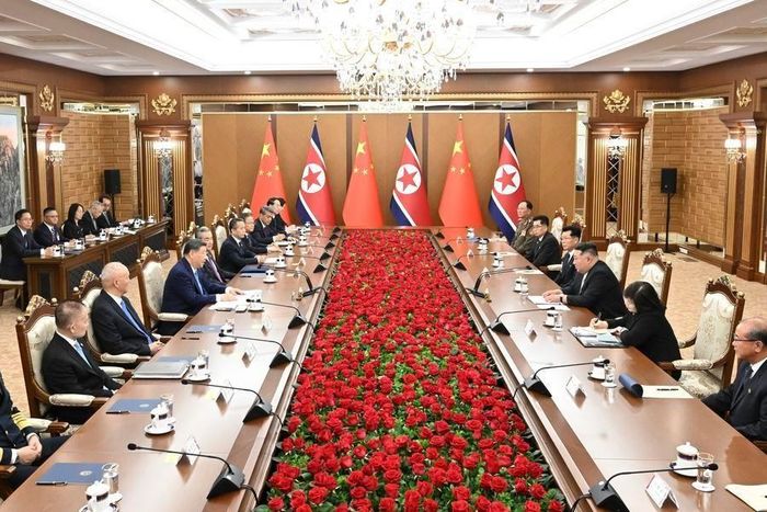 Quang cảnh cuộc hội đàm. Ảnh: Tân Hoa xã