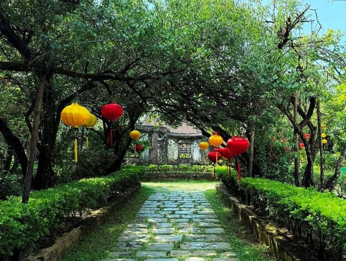 (Bóng cây phủ mát lối đi dẫn vào Nhà vườn An Hiên).