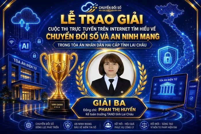 Các cá nhân đạt thành tích cao trong Cuộc thi trực tuyến trên Internet “Tìm hiểu về chuyển đổi số và an toàn thông tin” trong TAND hai cấp tỉnh Lai Châu năm 2026.