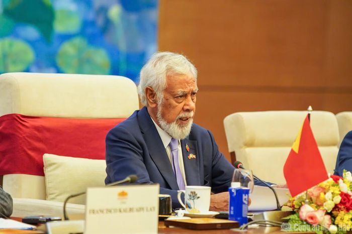 Thủ tướng Timor Leste Kay Rala Xanana Gusmão phát biểu tại cuộc hội kiến.