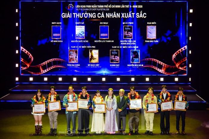 Các giải thưởng cá nhân xuất sắc được vinh danh tại LHP ngắn TPHCM 2026