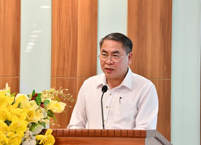 Phó Tổng Kiểm toán nhà nước Trần Minh Khương khi phát biểu. Ảnh: N.Lộc