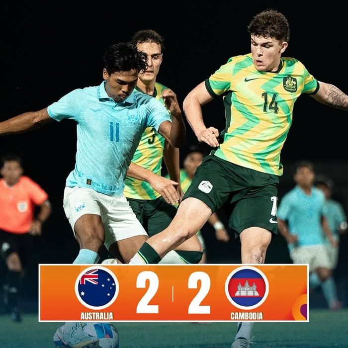 Australia và Campuchia cùng giành vé vào bán kết sau trận hòa 2-2