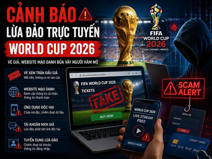 Vé giả, website mạo danh, ứng dụng độc hại, tài khoản mạng xã hội giả... bủa vây người hâm mộ.