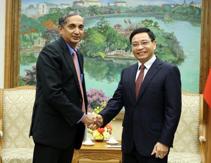  Phó Thủ tướng Nguyễn Văn Thắng tiếp ông Krisha Srinivasan, Giám đốc khu vực châu Á – Thái Bình Dương của IMF. Ảnh: V