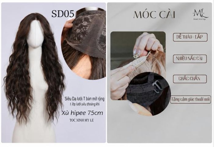 Hình ảnh cấu tạo lưới tóc thoáng, cách đeo vừa vặn cho người mới sử dụng được Tóc Xinh Mỹ Lệ chia sẻ.