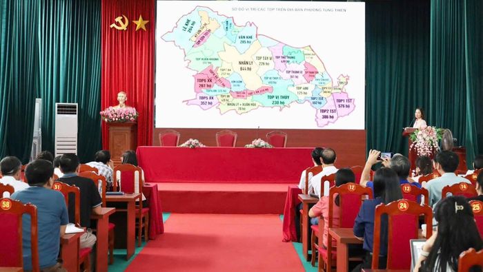 Phường Tùng Thiện dự kiến sắp xếp từ 31 tổ dân phố xuống còn 12 tổ dân phố mới. Ảnh: TH