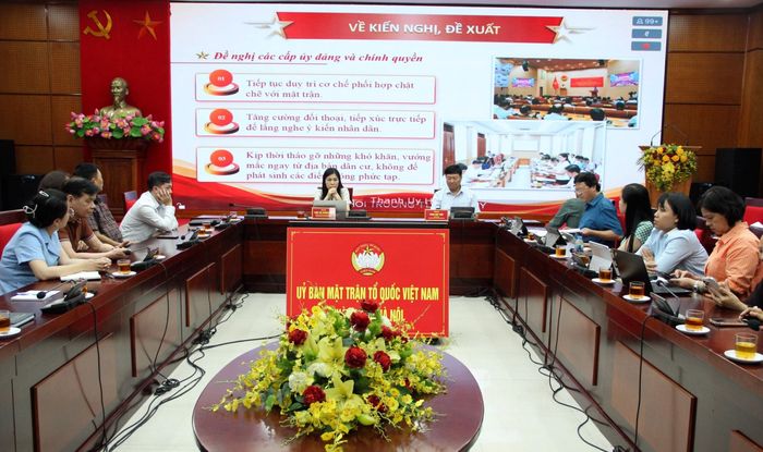 Quang cảnh điểm cầu Ủy ban MTTQ Việt Nam thành phố Hà Nội. Ảnh: Lê Phương