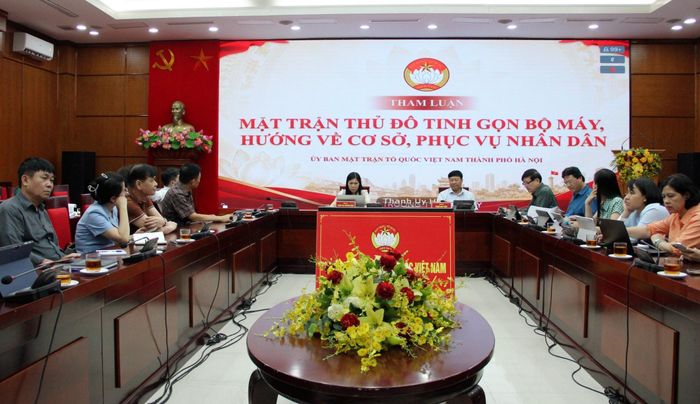 Quang cảnh điểm cầu Ủy ban MTTQ Việt Nam thành phố Hà Nội. Ảnh: Lê Phương