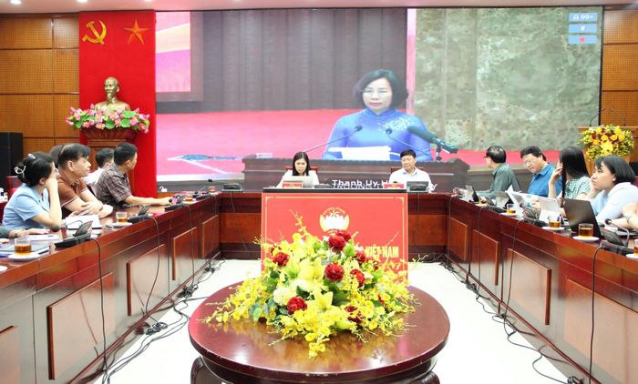 Quang cảnh điểm cầu Ủy ban MTTQ Việt Nam thành phố Hà Nội. Ảnh: Lê Phương